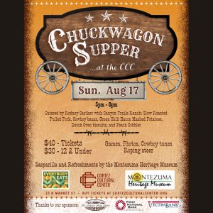 Chuckwagon Supper Sunday, August 17th 5 - 8 PM